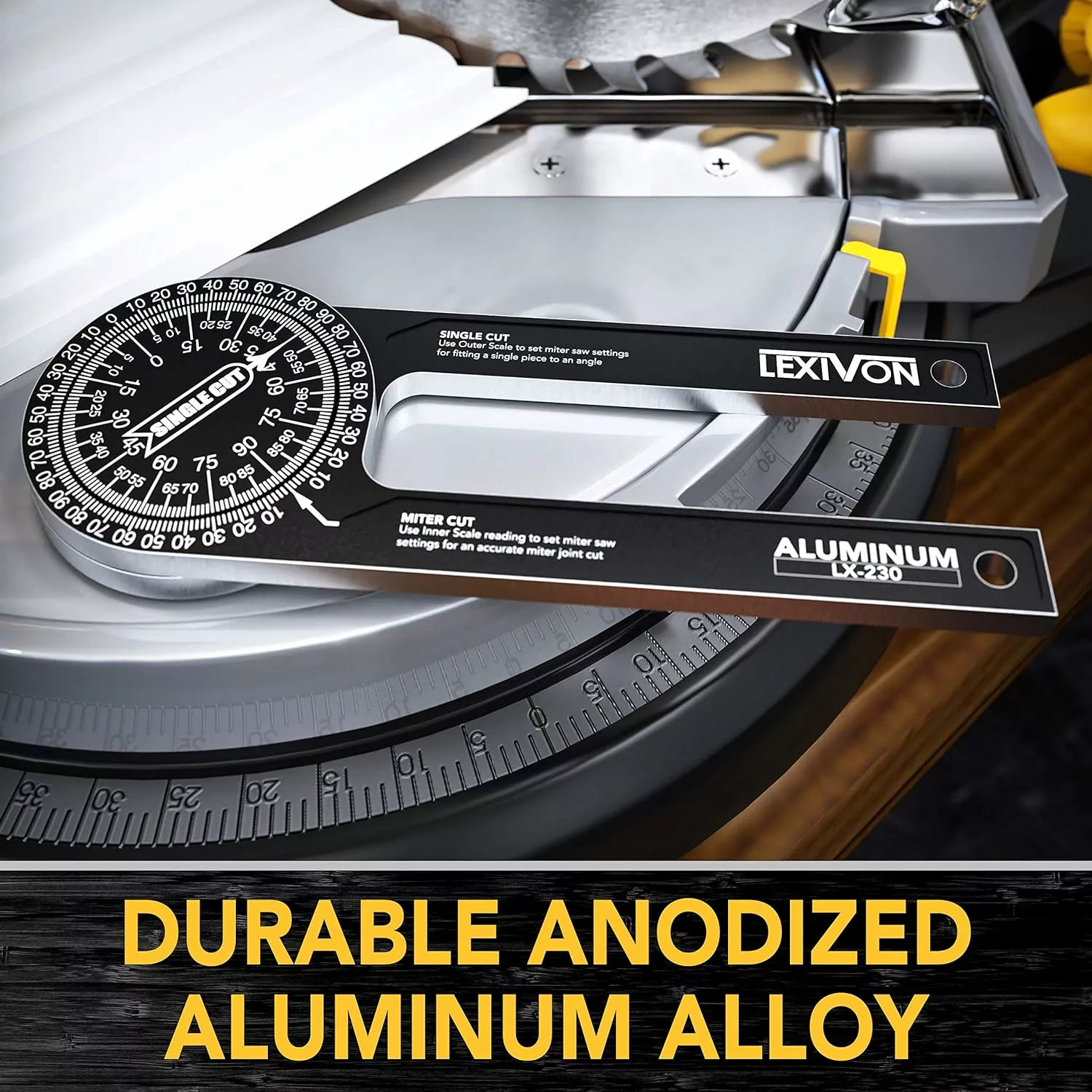 LEXIVON Aluminum Miter Saw Protractor