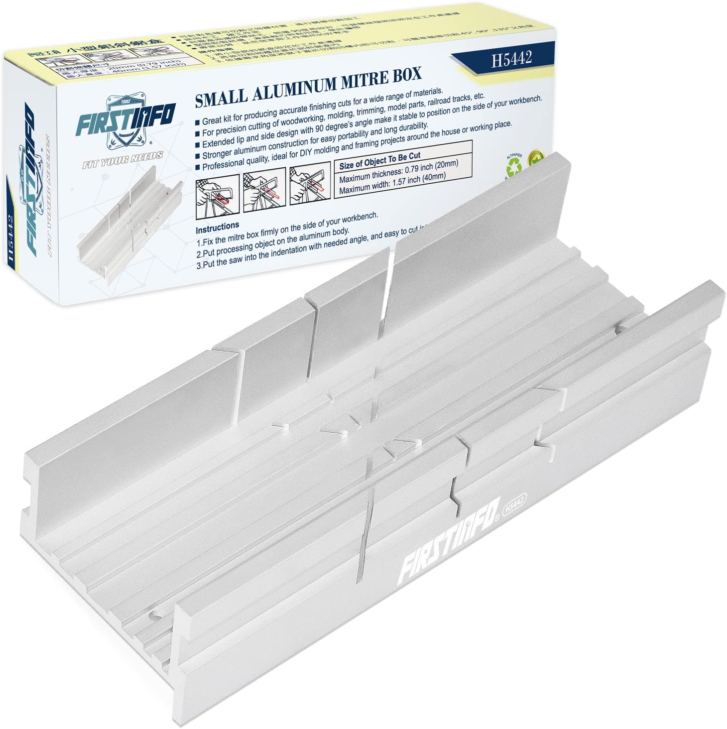FIRSTINFO Metal Small Aluminum Miter Box