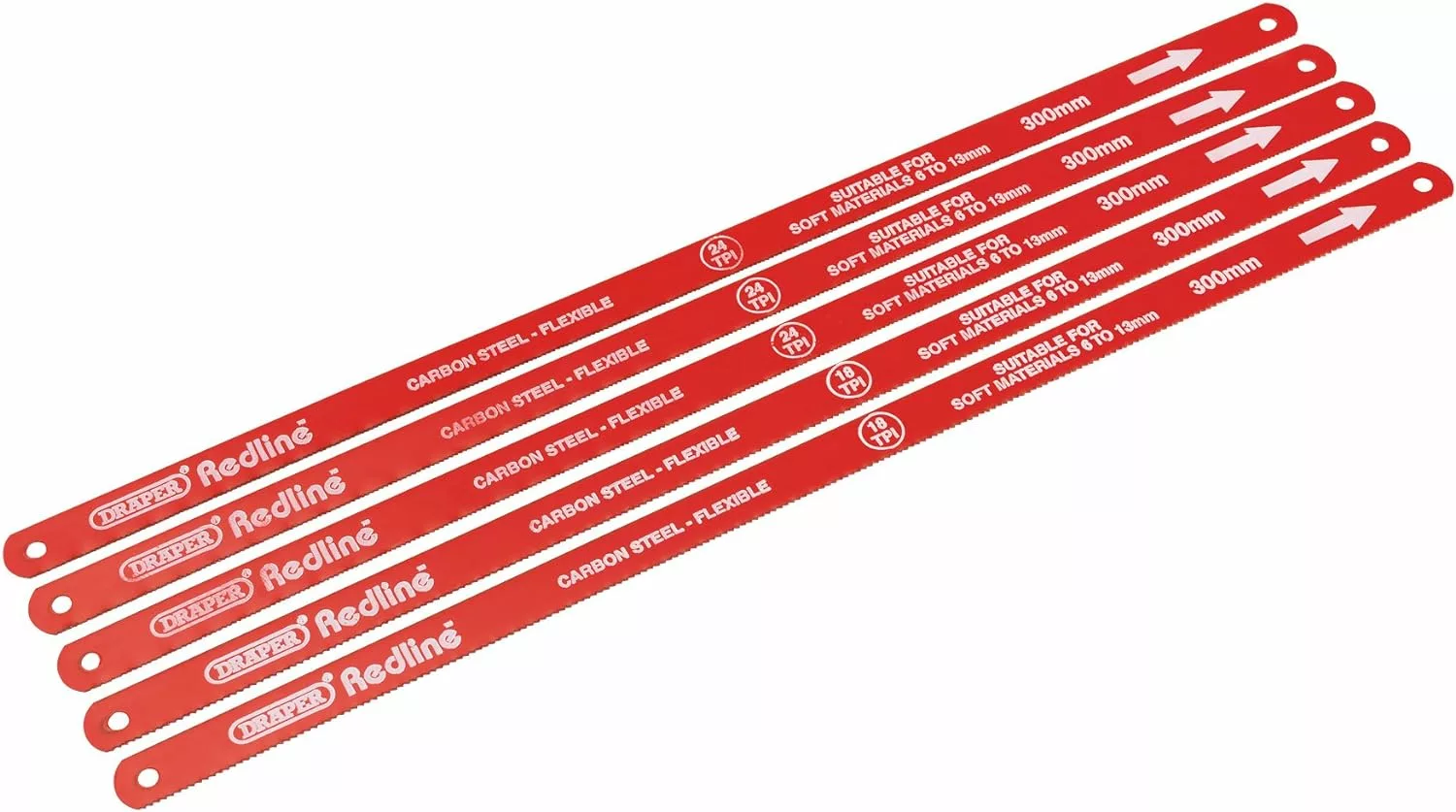 Draper Redline 68414 300 mm Hacksaw Blades (5-Piece) , Red