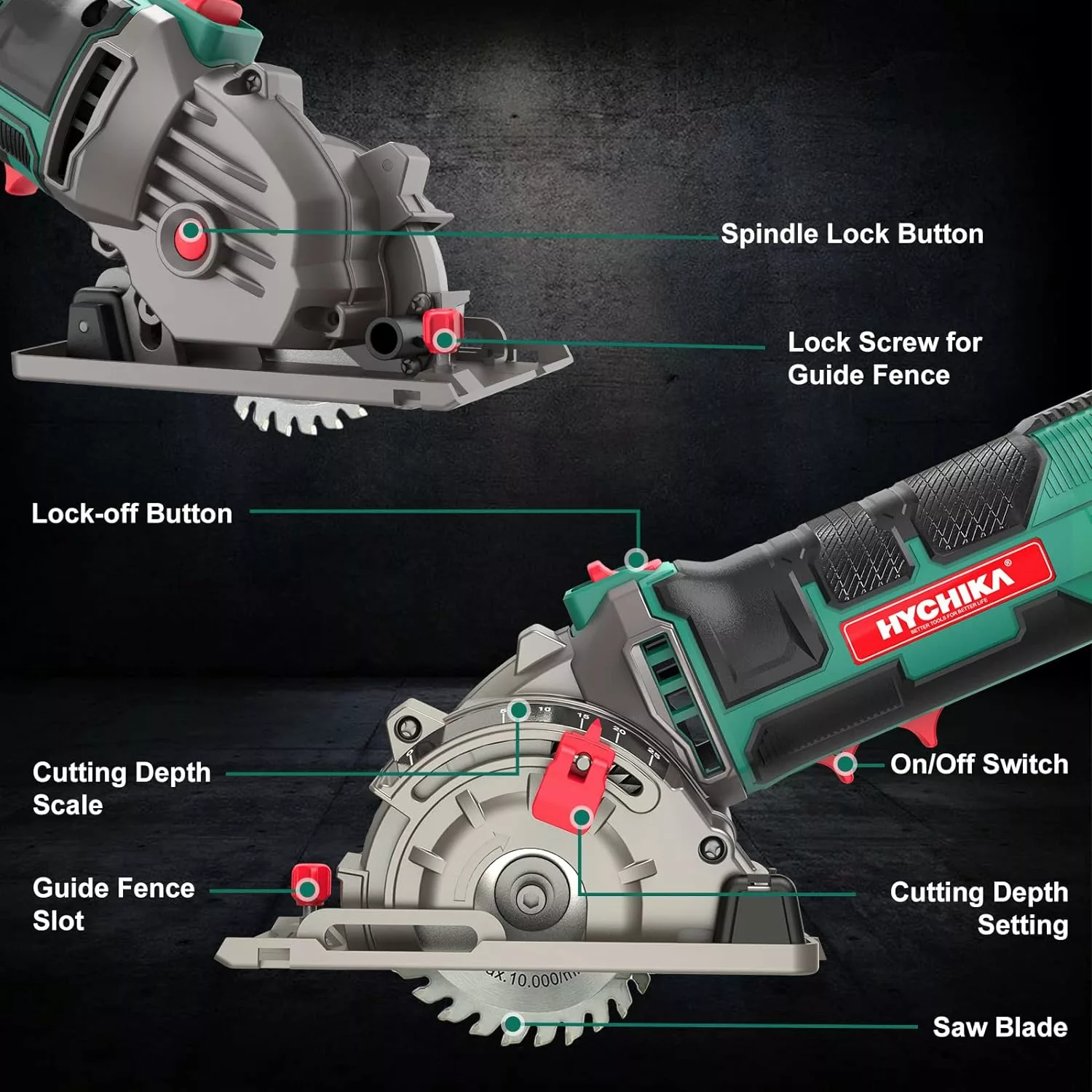 Hychika mini circular saw specification diagram