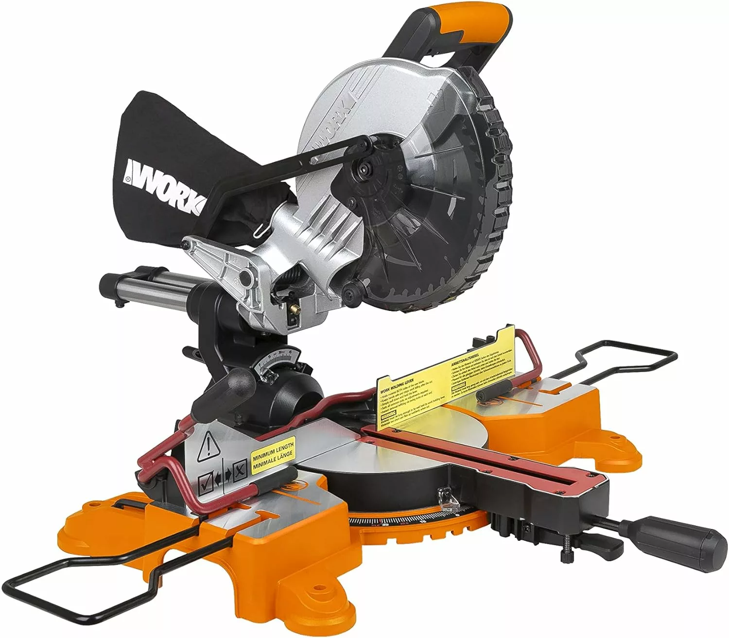 WORX Nitro 18V(20V MAX) 216mm Cordless Sliding Miter Saw, PowerShare, 0-45°, with Wood Cutting Blade, WX845.9