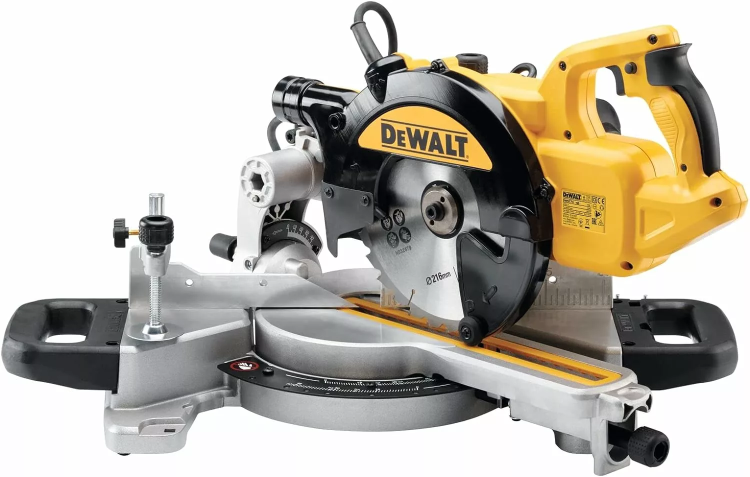 DEWALT DWS774-GB 216-mm 230V Slide Mitre Saw with XPS - Yellow/Black