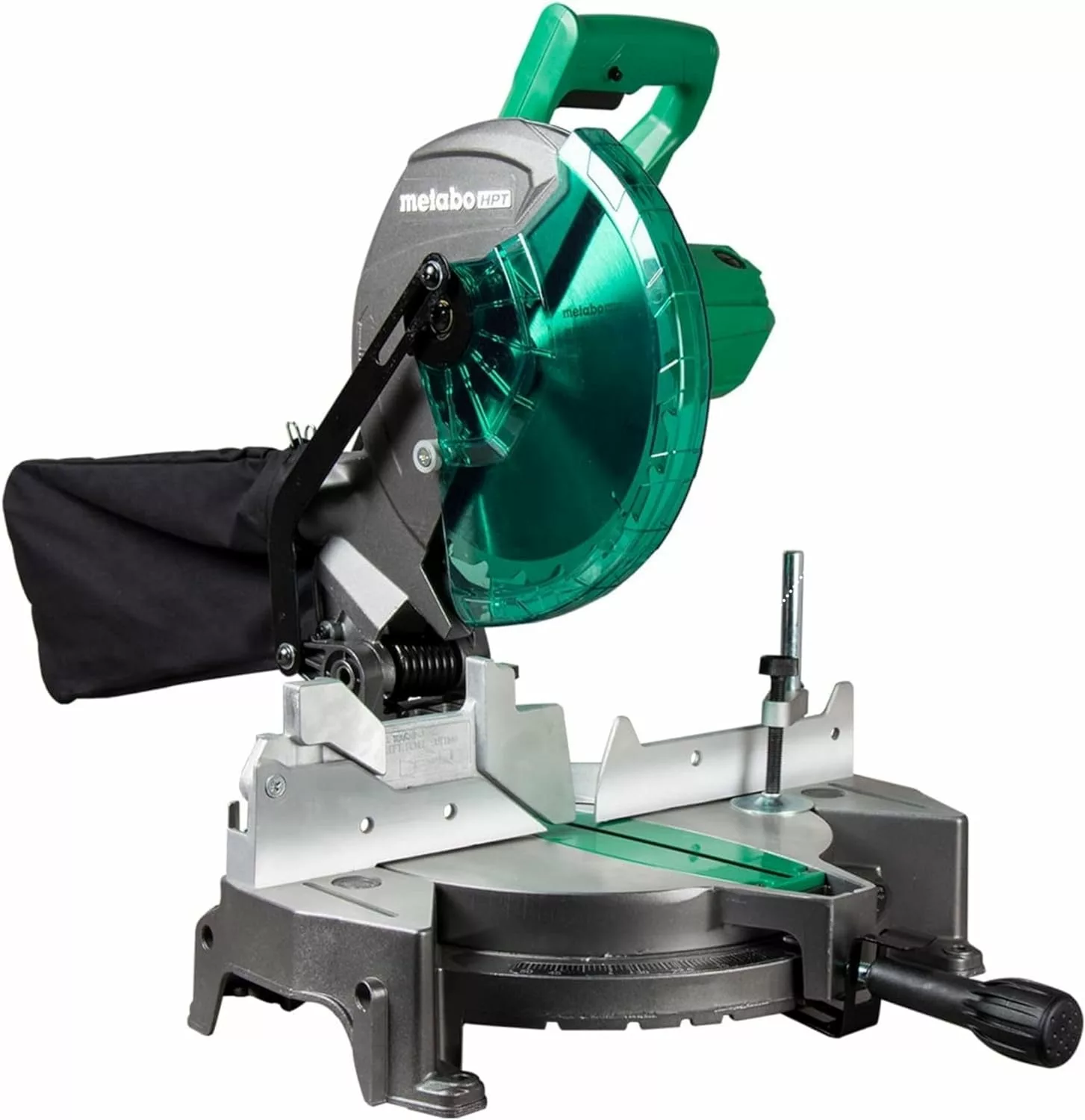 Metabo HPT 10-Inch Compound Miter Saw | 0-52 Degrees Miter Cutting Range (Left/Right) | 0-45 Degrees Bevel Cutting Range (Left) | C10FCGS