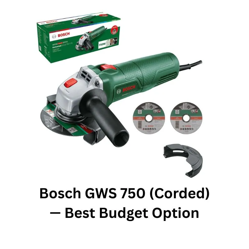 Bosch GWS 750 angle grinder with discs and guard
