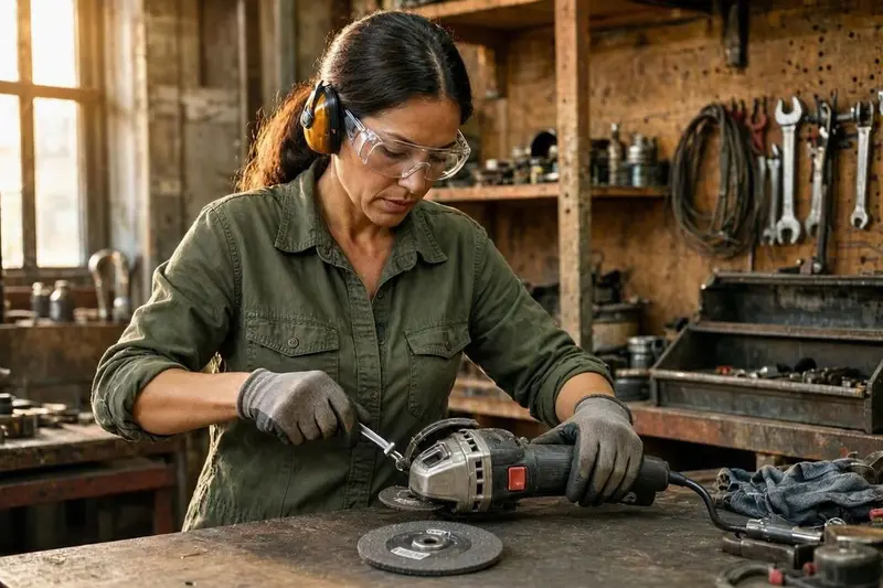 step by step how to change an angle grinder disc