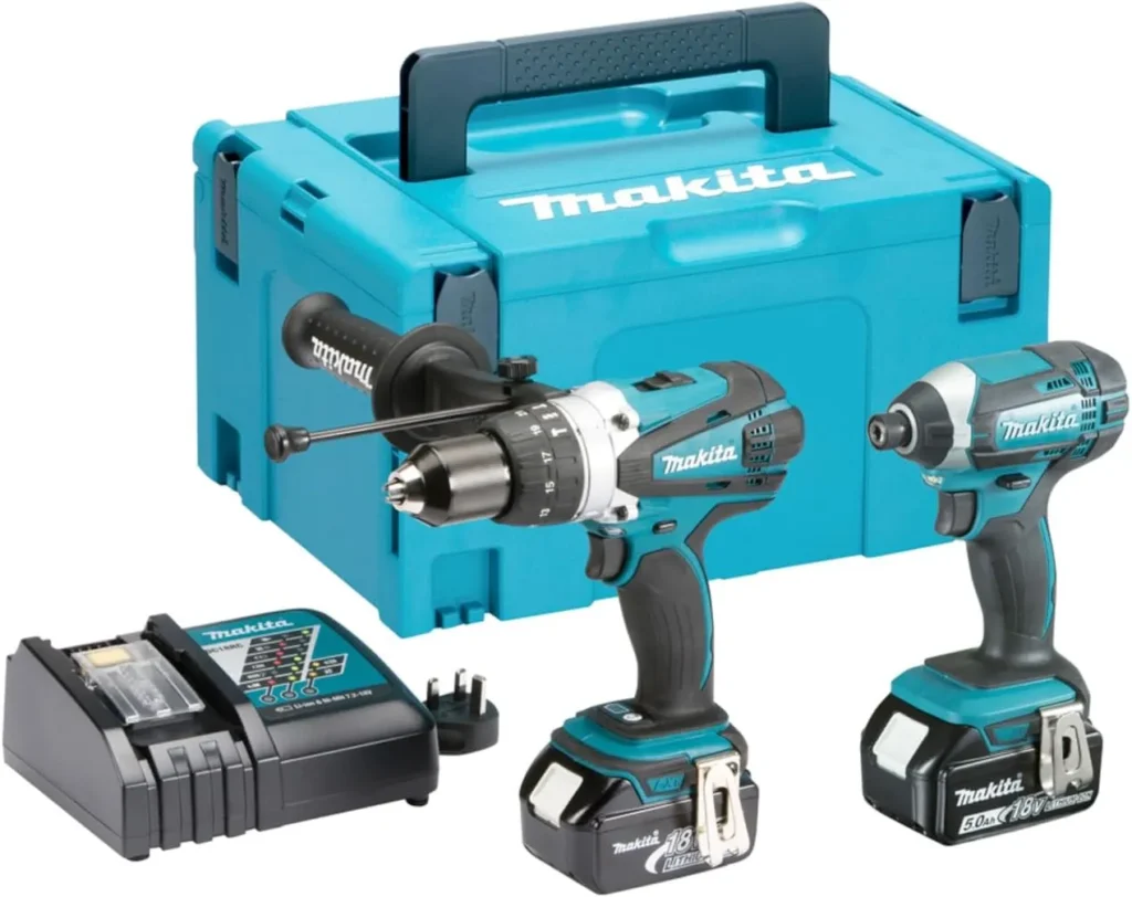 Makita DLX2414AJ 18V LXT Kit with drill, impact driver, batteries charger and case