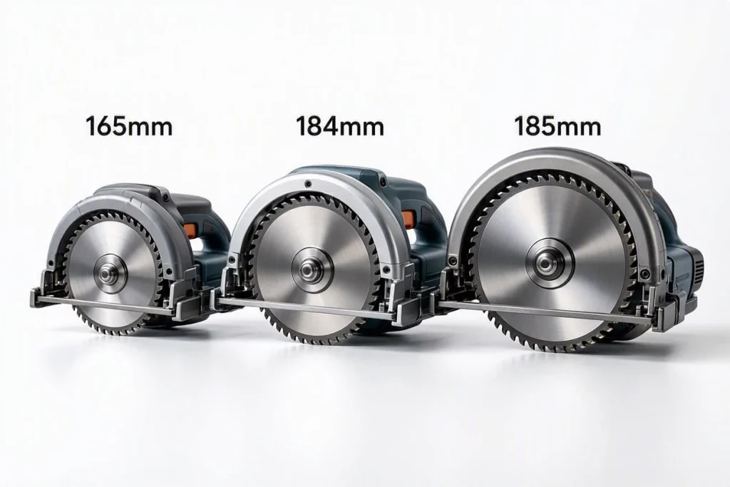 What size circular saw do I need? 165mm 184mm and 185mm compared