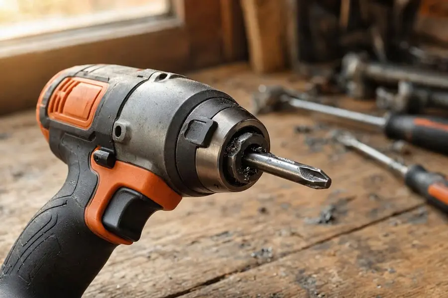 my impact driver with a driver bit stuck inside the collet