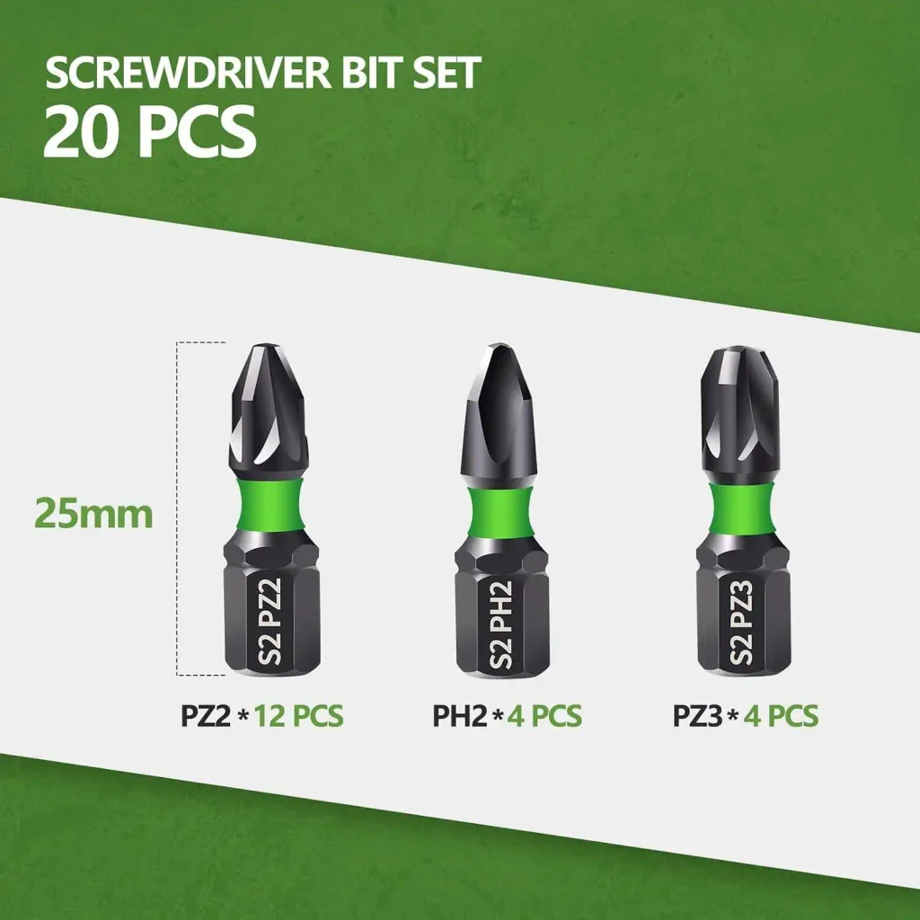 a selection of standard pozi driver bits
