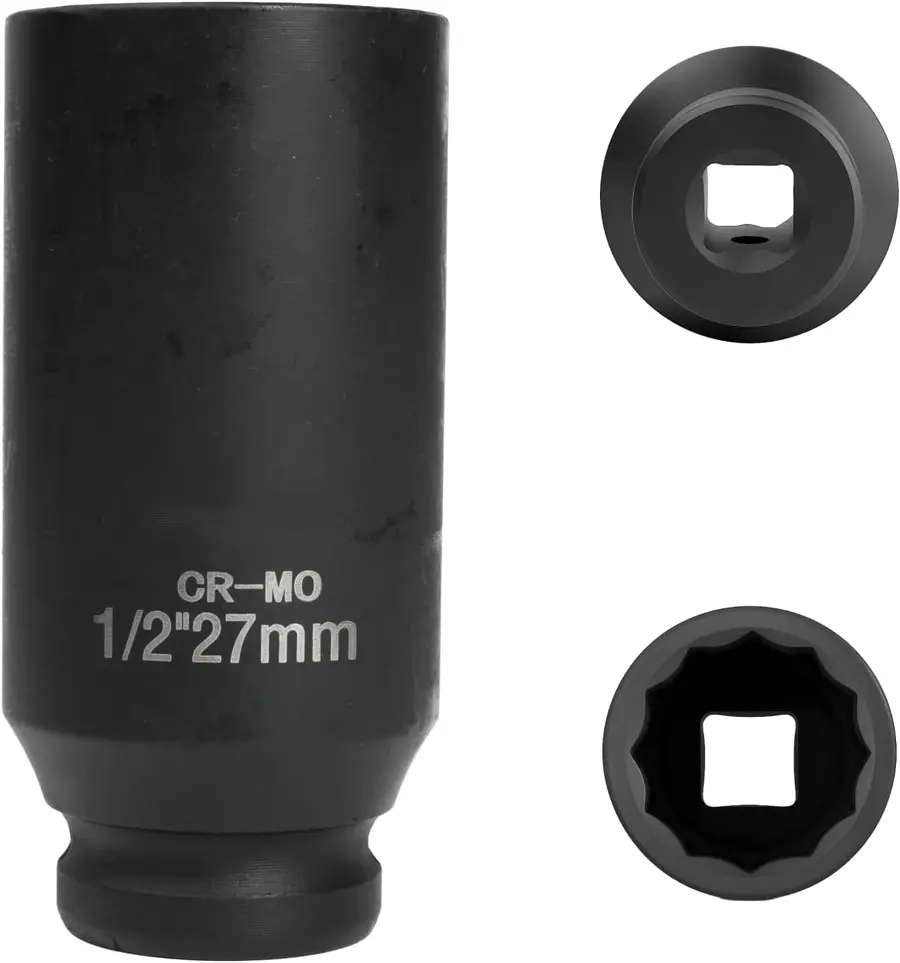 thick-walled, black Chrome-Molybdenum (CR-MO) impact socket