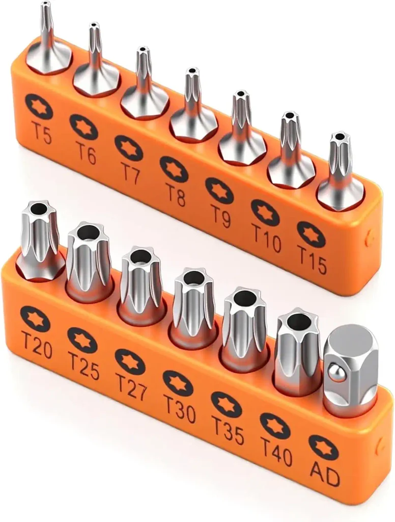 a selection of Torx screwdriver bits